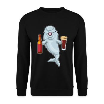 Bouteille de bière Dolphin - Sweat-shirt Unisexe - noir - Devant - Alina (178cm) & Michal (187cm)