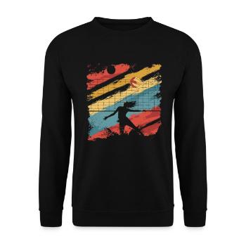 Vintage Volleyball - Unisex Sweatshirt - black - Front - Alina (178cm) & Michal (187cm)
