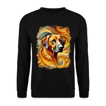 Rhodesian Ridgeback - Artful Abstract Style - Unisex Sweatshirt - black - Front - Alina (178cm) & Michal (187cm)