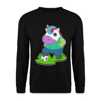 Unicorn Soccer Player Soccer - Unisex Sweatshirt - black - Front - Alina (178cm) & Michal (187cm)