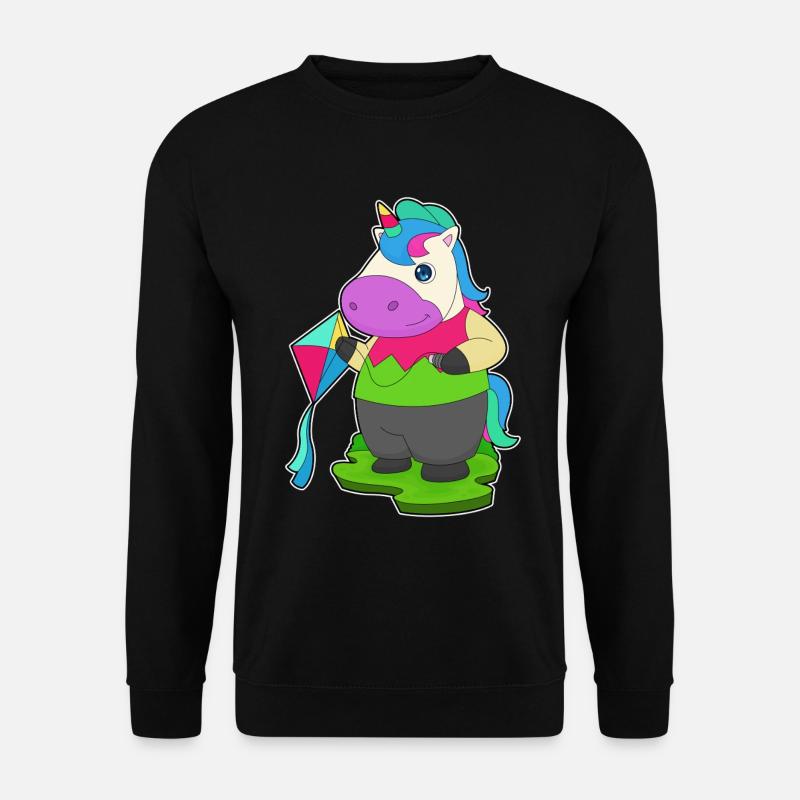 Einhorn Drachenfliegen Drachen - Unisex Pullover - Schwarz