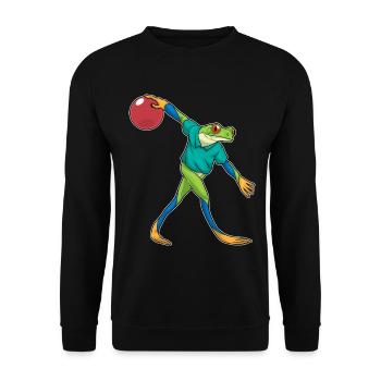 Frog Bowling Bowling Ball - Unisex Sweatshirt - black - Front - Alina (178cm) & Michal (187cm)