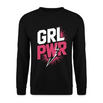 Women Power GRL PWR Girl Patriarchy Feminism - Unisex Sweatshirt - black - Front - Alina (178cm) & Michal (187cm)