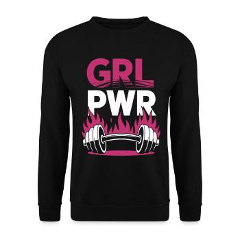 Women Power GRL PWR Girl Patriarchy Feminism - Unisex Sweatshirt - black - Front - Alina (178cm) & Michal (187cm)