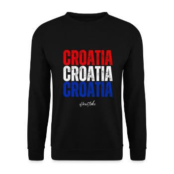 Drapeau croate, fierté croate - Sweat-shirt Unisexe - noir - Devant - Alina (178cm) & Michal (187cm)
