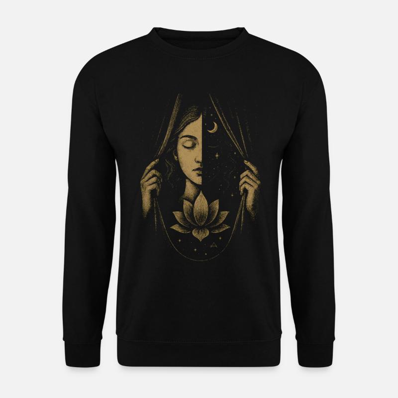 Zwischen den Welten Kosmische Lotuskunst - Unisex Pullover - Schwarz