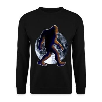 Bigfoot Sasquatch und Mond - Unisex Pullover - Schwarz - Vorne - Alina (178cm) & Michal (187cm)