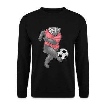 Dachs Fußballspieler Fußball - Unisex Pullover - Schwarz - Vorne - Alina (178cm) & Michal (187cm)
