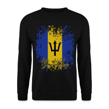Flagge von Barbados, Barbados-Stolz - Unisex Pullover - Schwarz - Vorne - Alina (178cm) & Michal (187cm)
