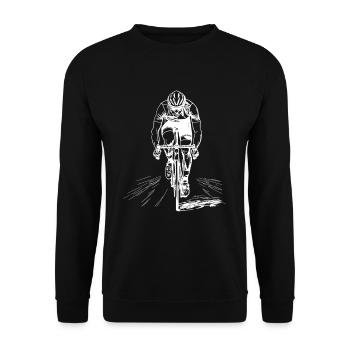 Radfahrer Skizze - Unisex Pullover - Schwarz - Vorne - Alina (178cm) & Michal (187cm)