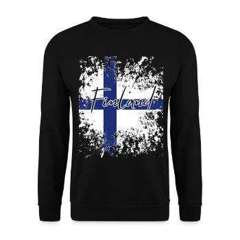 Finnish pride, flag of Finland - Unisex Sweatshirt - black - Front - Alina (178cm) & Michal (187cm)