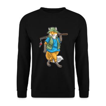 Fox Angler Fishing Rod Fishing Rod - Unisex Sweatshirt - black - Front - Alina (178cm) & Michal (187cm)