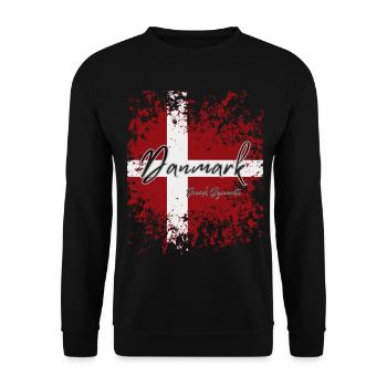 Flag of Denmark, Danish pride - Unisex Sweatshirt - black - Front - Alina (178cm) & Michal (187cm)