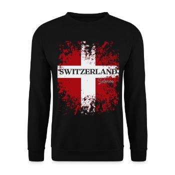 Swiss pride, flag of Switzerland - Unisex Sweatshirt - black - Front - Alina (178cm) & Michal (187cm)