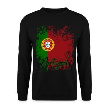 Flagge von Portugal, portugiesischer Stolz - Unisex Pullover - Schwarz - Vorne - Alina (178cm) & Michal (187cm)