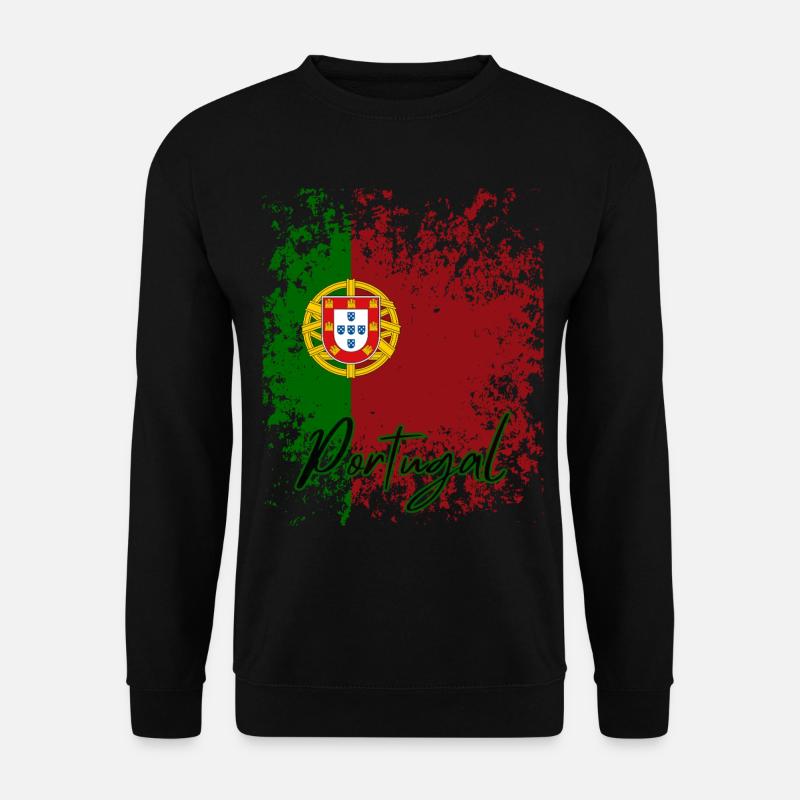 Flagge von Portugal, portugiesischer Stolz - Unisex Pullover - Schwarz