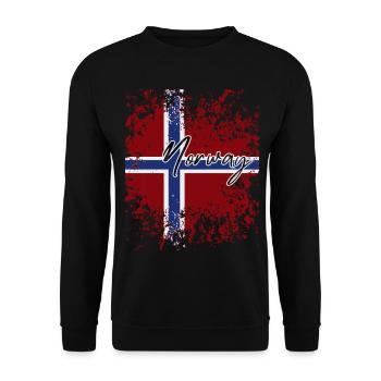 Norwegian Pride, I Love Norway - Unisex Sweatshirt - black - Front - Alina (178cm) & Michal (187cm)