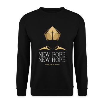 New Pope New Hope Papal Election Vatican Rome 2025 - Unisex Sweatshirt - black - Front - Alina (178cm) & Michal (187cm)