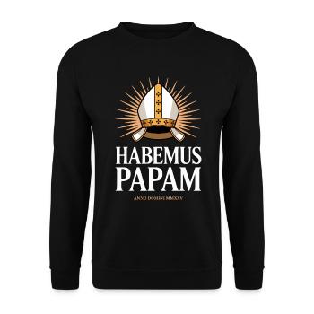 Habemus Papam Vatikan Papstwahl 2025 - Unisex Pullover - Schwarz - Vorne - Alina (178cm) & Michal (187cm)