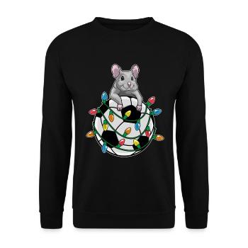 Mouse Christmas Football - Unisex Sweatshirt - black - Front - Alina (178cm) & Michal (187cm)
