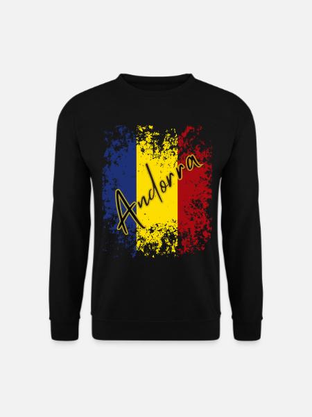 Drapeau d’Andorre, fierté andorrane - Sweat-shirt Unisexe - noir