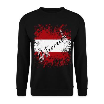 Flag of Austria, Austrian pride - Unisex Sweatshirt - black - Front - Alina (178cm) & Michal (187cm)