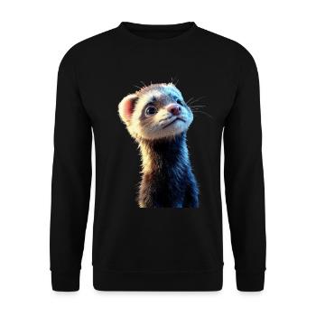 Furet Furet Putois Martre Belette Mignon Furet - Sweat-shirt Unisexe - noir - Devant - Alina (178cm) & Michal (187cm)