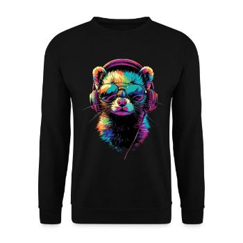 Furet Furet Putois Martre Belette Mignon Furet - Sweat-shirt Unisexe - noir - Devant - Alina (178cm) & Michal (187cm)