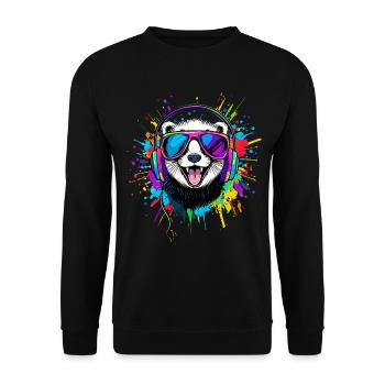 Furet Furet Putois Martre Belette Mignon Furet - Sweat-shirt Unisexe - noir - Devant - Alina (178cm) & Michal (187cm)