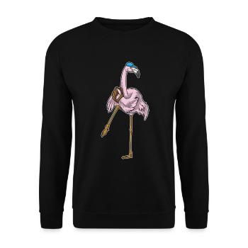 Flamingo Baseball Baseball Glove - Unisex Sweatshirt - black - Front - Alina (178cm) & Michal (187cm)