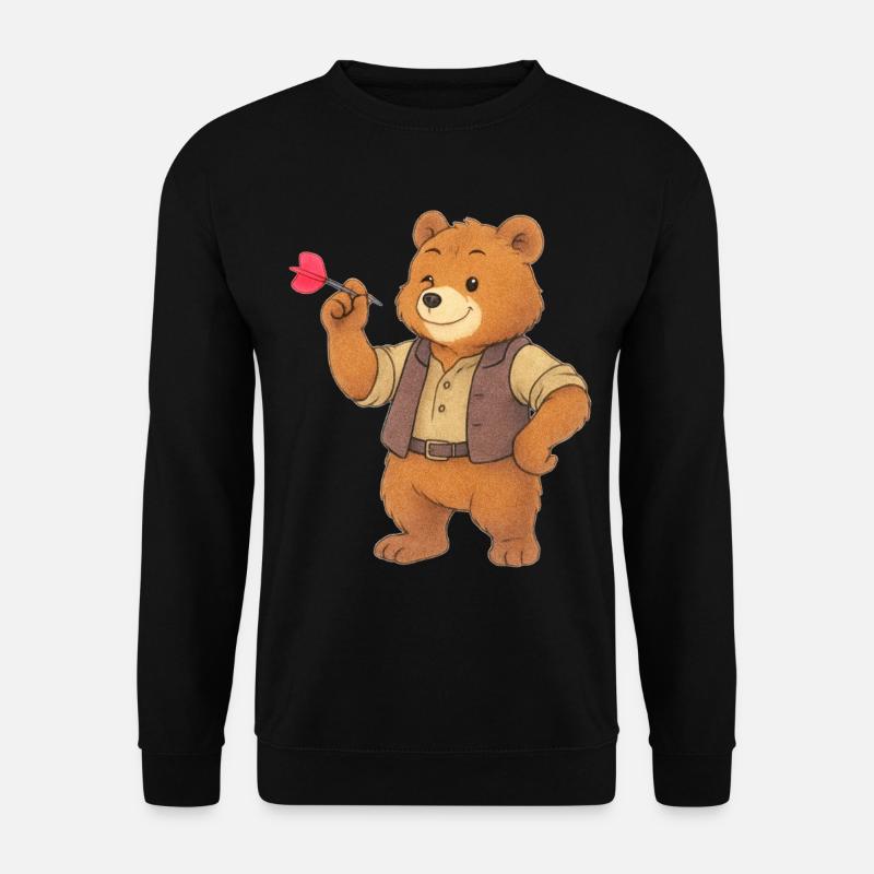 Bear playing darts - Unisex Sweatshirt - black