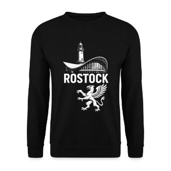 Rostock Teepot & Greif - Unisex Pullover - Schwarz - Vorne - Alina (178cm) & Michal (187cm)