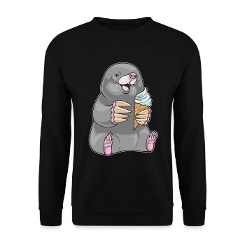 Mole Waffle Cream - Unisex Sweatshirt - black - Front - Alina (178cm) & Michal (187cm)