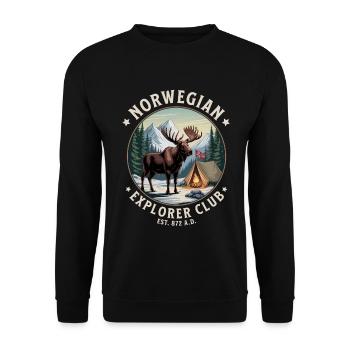 Norwegian Explorer Club Norway Outdoor Adventure - Unisex Sweatshirt - black - Front - Alina (178cm) & Michal (187cm)