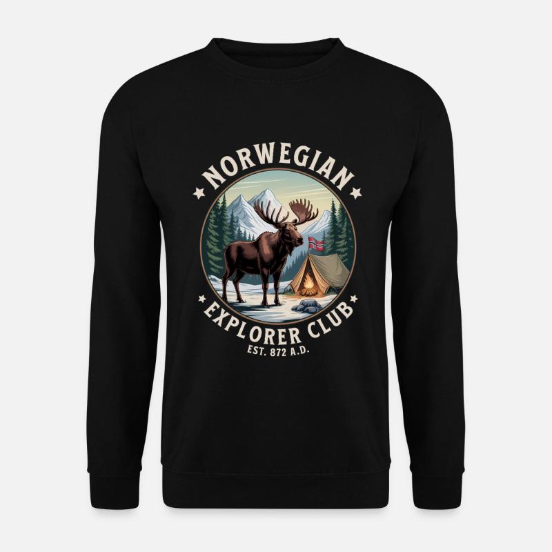 Norwegian Explorer Club Norwegen Outdoor Abenteuer - Unisex Pullover - Schwarz