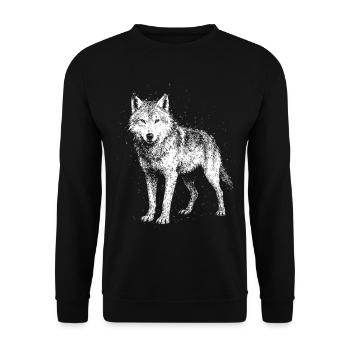 Wolf in all its glory - Unisex Sweatshirt - black - Front - Alina (178cm) & Michal (187cm)