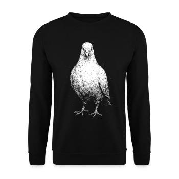 A pigeon - Unisex Sweatshirt - black - Front - Alina (178cm) & Michal (187cm)