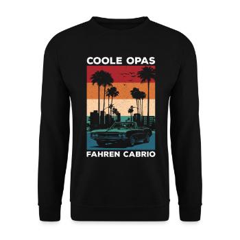 Cool Grandpas Driving Convertible Retro Grandpa - Unisex Sweatshirt - black - Front - Alina (178cm) & Michal (187cm)