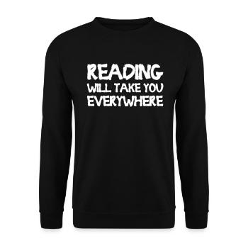 La lecture vous emmènera partout - Sweat-shirt Unisexe - noir - Devant - Alina (178cm) & Michal (187cm)