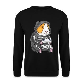 Guinea Pig Halloween Gamer - Unisex Sweatshirt - black - Front - Alina (178cm) & Michal (187cm)