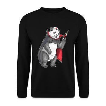 Panda Halloween Nurse - Unisex Sweatshirt - black - Front - Alina (178cm) & Michal (187cm)