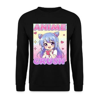 ANIME CRUSH ❤️ Kawaii Otaku Fan - Unisex Sweatshirt - black - Front - Alina (178cm) & Michal (187cm)