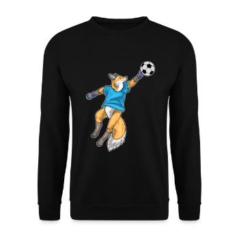 Fuchs Fußballspieler Fußball - Unisex Pullover - Schwarz - Vorne - Alina (178cm) & Michal (187cm)