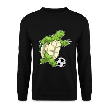 Turtle Soccer Player Soccer - Unisex Sweatshirt - black - Front - Alina (178cm) & Michal (187cm)
