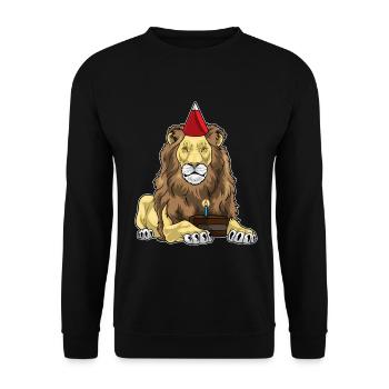 Gâteau d’anniversaire Lion - Sweat-shirt Unisexe - noir - Devant - Alina (178cm) & Michal (187cm)