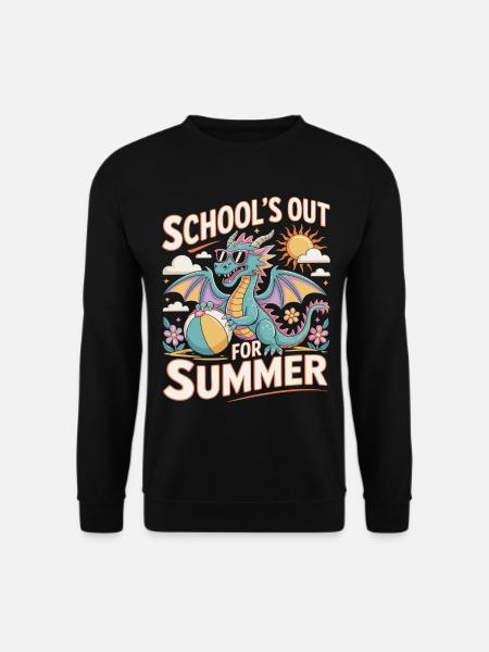 Finie l’École, C’est l’Été ! Design Rétro Drôle - Sweat-shirt Unisexe - noir