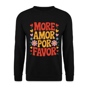 More Amor Por Favor Love Spanish Valentine's Day - Unisex Sweatshirt - black - Front - Alina (178cm) & Michal (187cm)