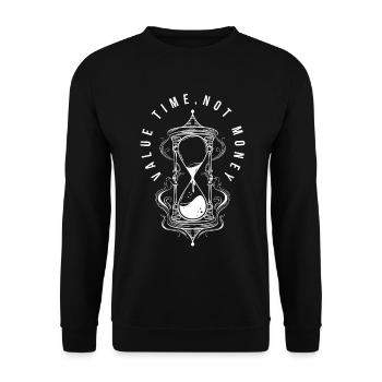 Time Hourglass Money Quote - Unisex Sweatshirt - black - Front - Alina (178cm) & Michal (187cm)