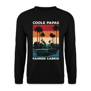 Cool Dads Driving Convertible Retro Dad Gift - Unisex Sweatshirt - black - Front - Alina (178cm) & Michal (187cm)