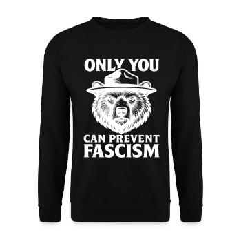 Nur Du Kannst Faschismus Verhindern Statement - Unisex Pullover - Schwarz - Vorne - Alina (178cm) & Michal (187cm)